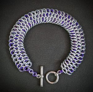 Silver and Purple Dragonscale Bracelet