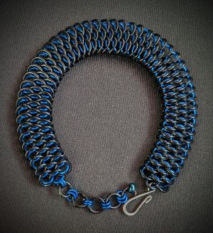 Blue and Black Dragonscale Bracelet