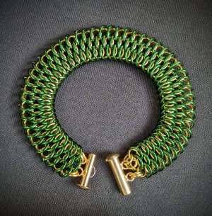 Green and Gold Dragonscale Bracelet