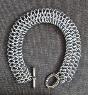 Gray and silver Dragonscale Bracelet