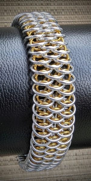 Silver and Gold Dragonscale Bracelet