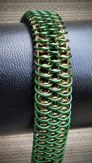 Green and Gold Dragonscale Bracelet