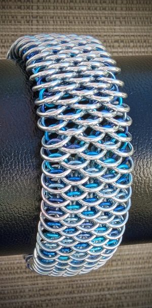 Ocean Blue Dragonscale Cuff Bracelet