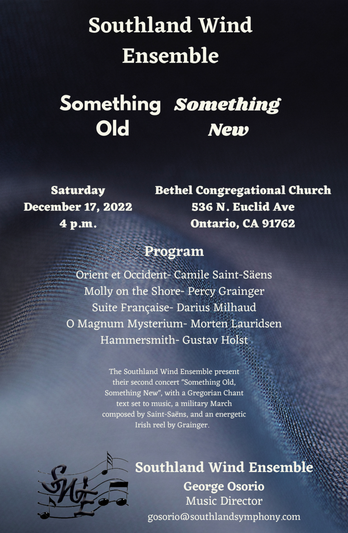 Southland Wind Ensemble Concert Flyer - 12-17-22