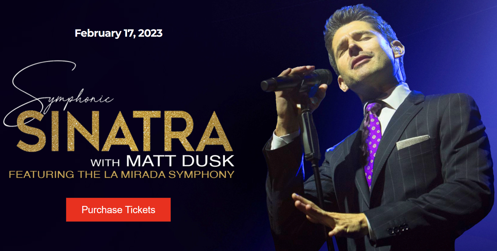 symphonic Sinatra with Matt Dusk Concert Flyer